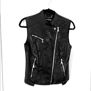 Black Faux Leather Vest